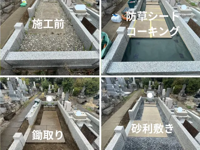 ☆明るいお庭へ大変身！笑顔にさせてみせます^^防草効果抜群☆雑草が突き抜けない☆サービスの画像