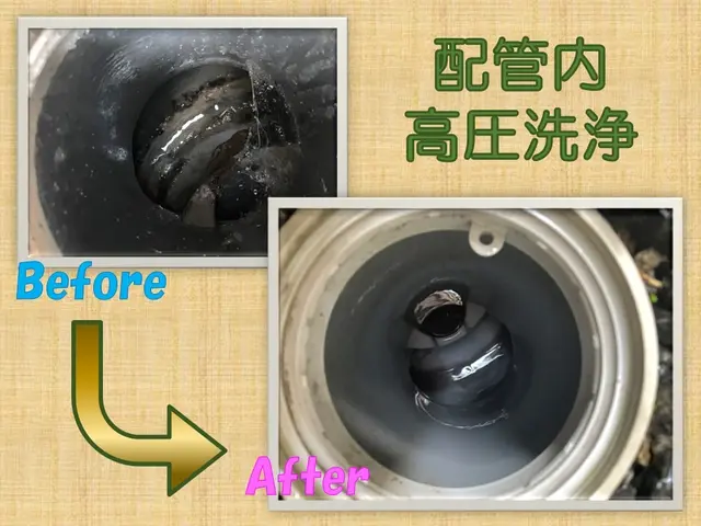 配管内の詰まりを高圧洗浄で除去します！サービスの画像