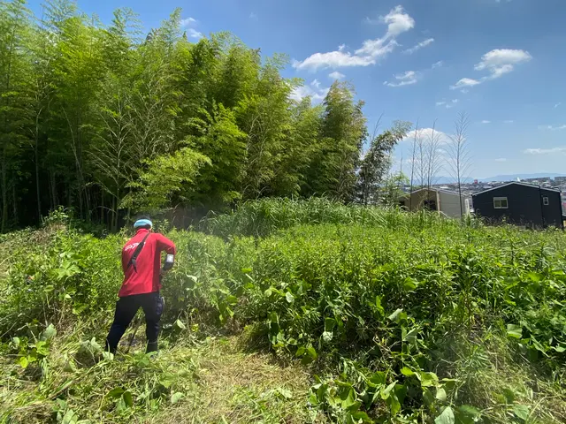 草刈り4名以上での作業も承ります！刈草回収のみも相談下さい。サービスの画像