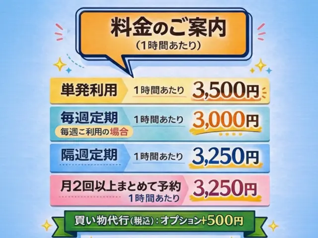 【お料理メインの家事代行】初回割引あり♪３時間9000円！定期１時間3000円〜サービスの画像