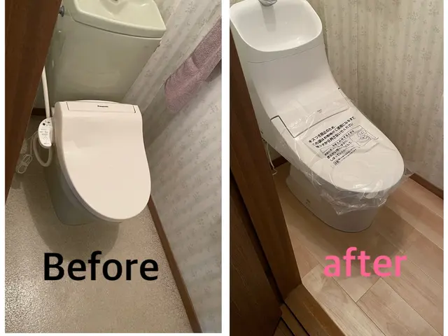 便器取り替え工事&床貼り工事【フロアタイル】お任せ下さい。サービスの画像