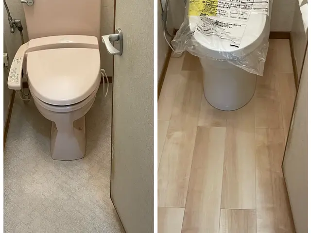 便器取り替え工事&床貼り工事【フロアタイル】お任せ下さい。サービスの画像