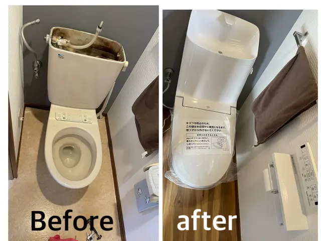 便器取り替え工事&床貼り工事【フロアタイル】お任せ下さい。サービスの画像