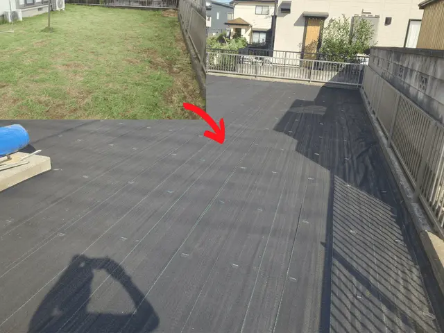 今だけ限定価格！雑草対策は防草シート一択！庭の管理が驚くほど楽になります！サービスの画像