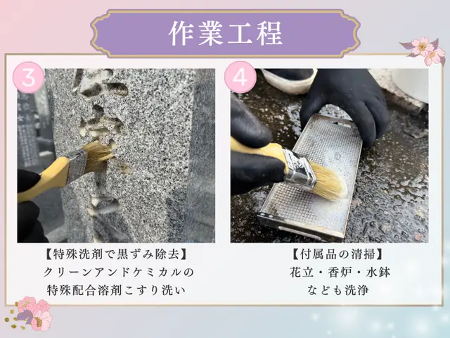 先祖の記憶を清く、美しく。専門技術でお墓を磨きますサービスの画像