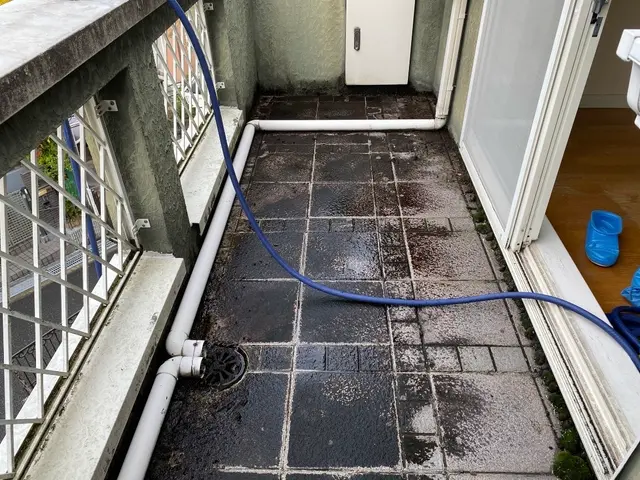 【ゴミや汚れを一掃！】◎床や壁の雨だれ、溝、排水口に薬品を塗布してブラッシング！サービスの画像