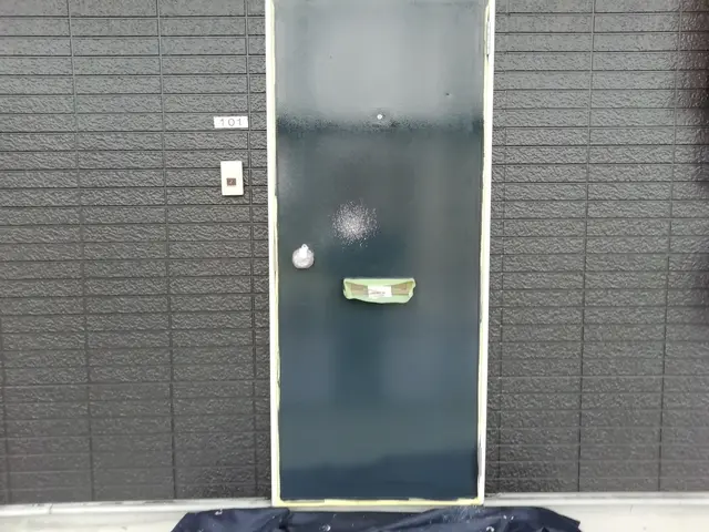 玄関アルミドア塗装サービスの画像