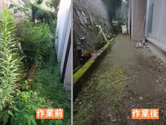 草引きでスッキリ！お庭に新しい風を！10平米未満では発生ごみ回収費込みです。サービスの画像