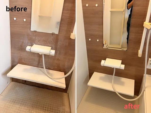 【夫婦で訪問できます♬】水アカ・カビ掃除はお任せ！鏡もピカピカに♪サービスの画像