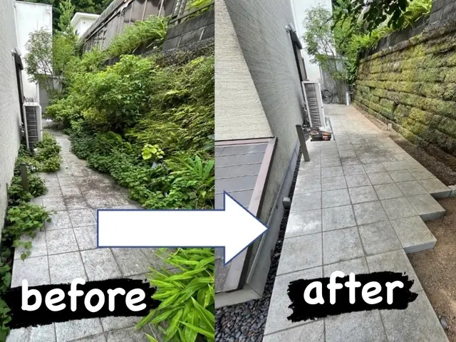 【神奈川限定】草むしり・除草シート・石敷き専門店！追加料金なし！現地調査も対応可サービスの画像