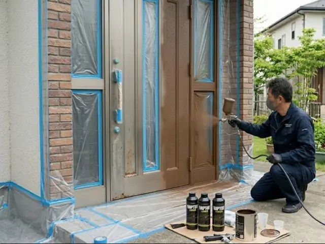 【最強塗料】ラプターライナー専門！車カスタムのプロが「武装」超高耐久玄関ドア塗装サービスの画像