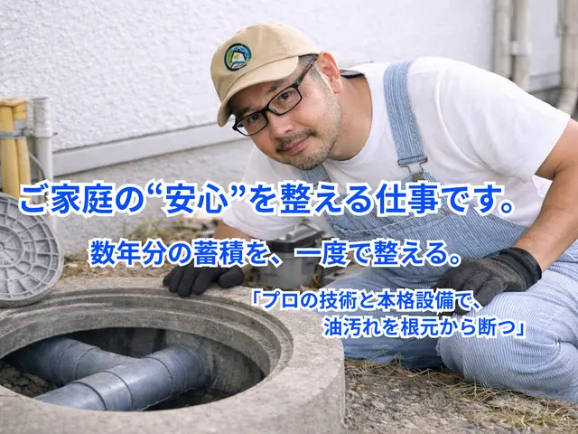 温水高圧で冬の油汚れを一掃、臭いを持ち越さない排水管洗浄根本改善へ今すぐ対策を。サービスの画像