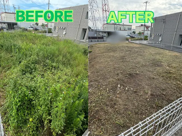 3度刈りで徹底的にキレイに！バッテリ機で静かな作業！面積に応じて割引あります！サービスの画像