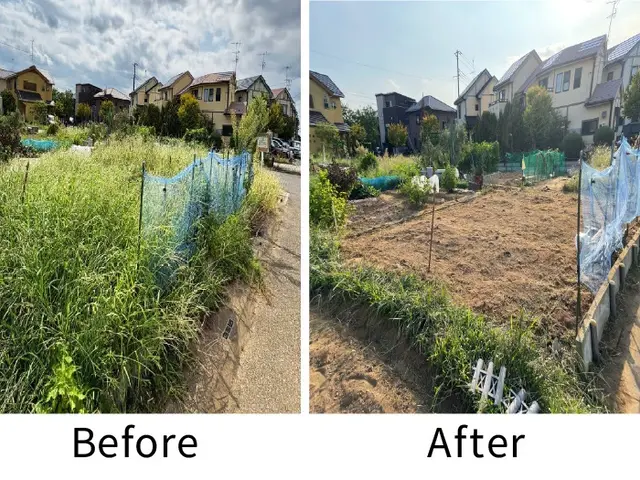 驚きの仕上がり！実績1000件以上！お庭、建築予定地、空き地の草刈大歓迎！サービスの画像