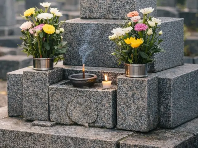 家族のお墓参りのような素朴な代行です【お花とお線香代込み】サービスの画像