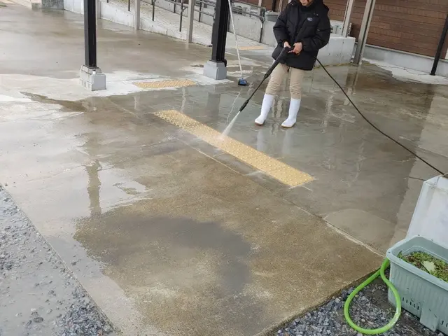 ご自宅・施設の玄関前クリーニングお任せください　高圧洗浄機　ポリッシャー機械作業サービスの画像