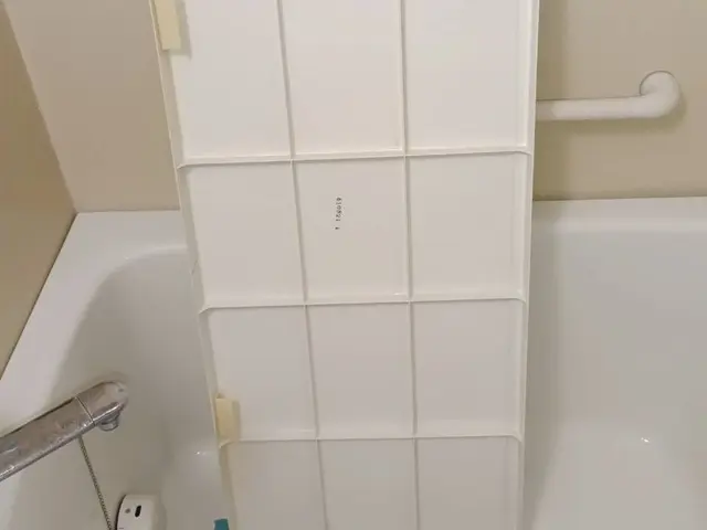 エプロン内部も作業します！浴槽・壁・床・天井・窓・鏡の汚れ綺麗に！サービスの画像