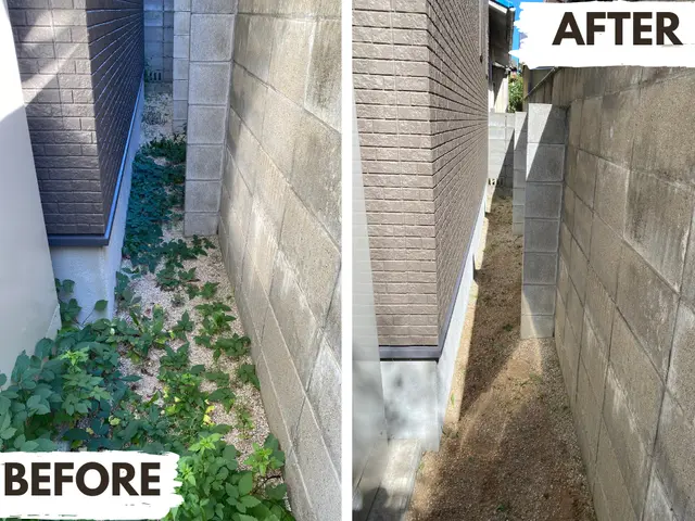 【ご実家へのプレゼントとしても好評】岡山市在住の５児主夫が根っこから丁寧に草ぬきサービスの画像