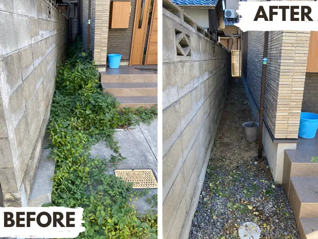 【ご実家へのプレゼントとしても好評】岡山市在住の５児主夫が根っこから丁寧に草ぬきサービスの画像