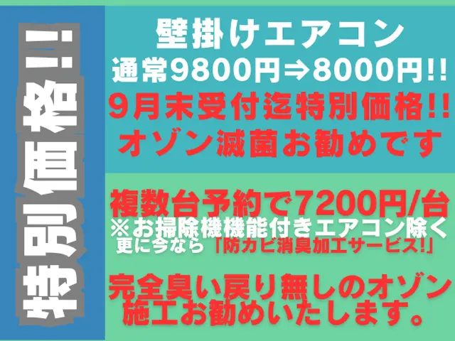 【オゾン滅菌】特別価格!￥9800⇒￥8000⇒お纏め最安7200円 9月末迄サービスの画像