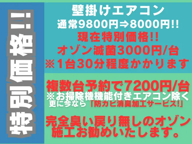 【オゾン滅菌】特別価格!￥9800⇒￥8000⇒お纏め最安7200円 匂戻りなしサービスの画像