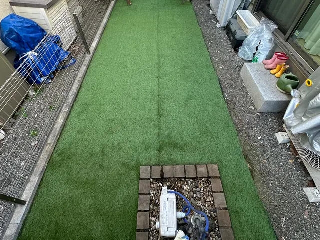 面倒な人工芝張りお任せ下さい！腕にはかなり自信があります！サービスの画像