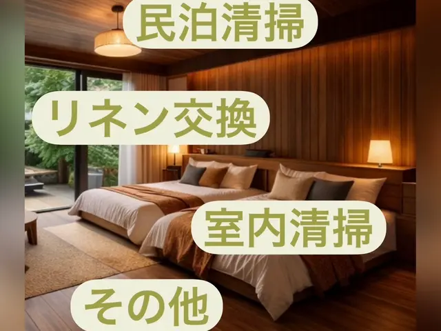 民泊清掃経験あり女性のみ大型連休可能安心営業時間外や対応地域外もご相談承りますサービスの画像