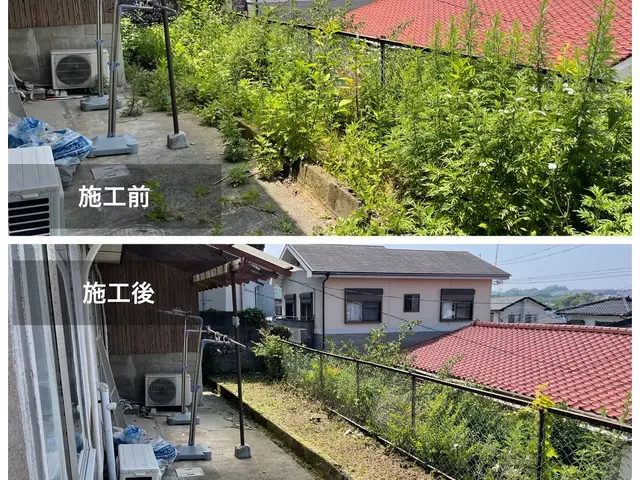 クレカやQR決済可◎騒音少ない充電式草刈機♪除草剤や各種防草コースもご相談下さいサービスの画像