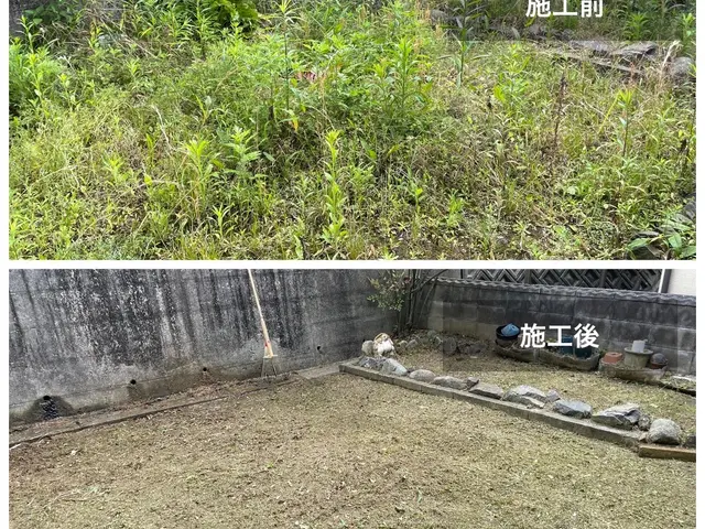 クレカやQR決済可◎騒音少ない充電式草刈機♪除草剤や各種防草コースもご相談下さいサービスの画像