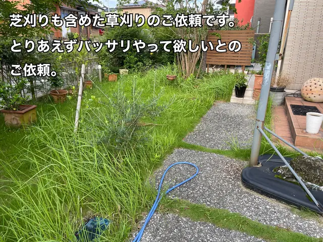クレカやQR決済可◎騒音少ない充電式草刈機♪除草剤や各種防草コースもご相談下さいサービスの画像