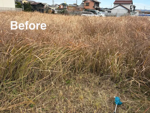 経験豊富なスタッフが畑、お庭、空き地などの草刈り致します！お見積もりは無料！サービスの画像