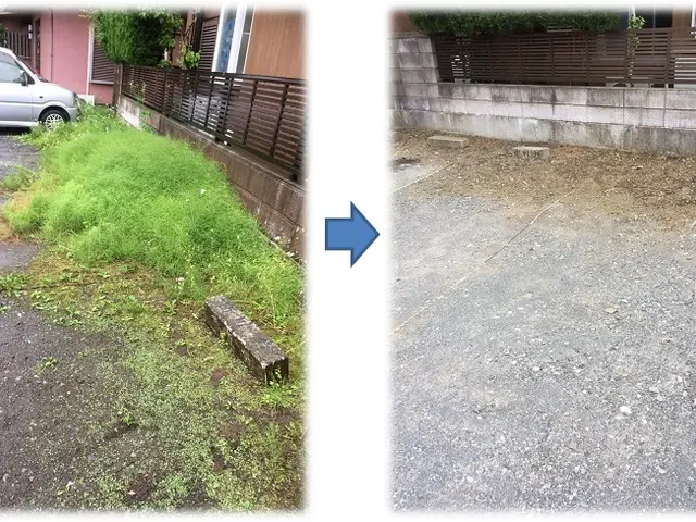 面倒な草むしりお任せください！防草シートの施工等も承ります♪サービスの画像