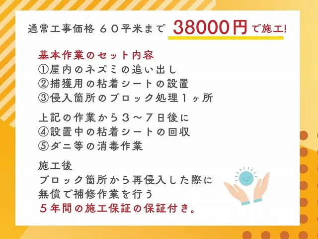 茨木より。20数年の経験【ブロック処理は５年の施工保証】事前の無料調査見積りも！サービスの画像