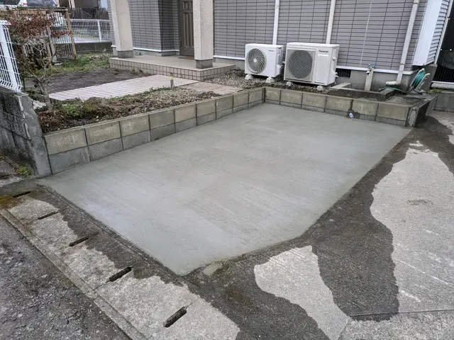 駐車場や物置、室外機等の土間コンクリート施工サービスの画像