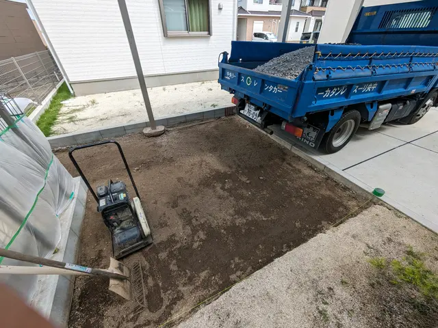 駐車場や物置、室外機等の土間コンクリート施工サービスの画像