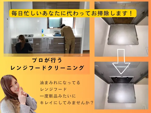 頑固な油汚れスッキリ♪換気力アップします！サービスの画像