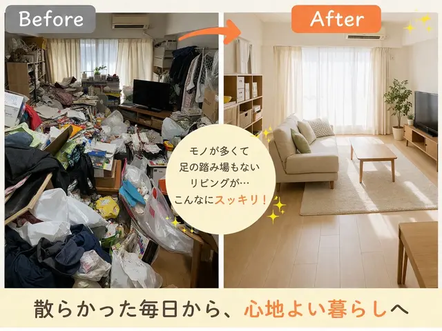 もう片付けなくていい♡帰るたびホッとする部屋に！ 元教師がいっしょに片付けますサービスの画像