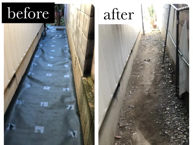 防草シート貼り込み！お庭の雑草！もう生えさせません！！サービスの画像