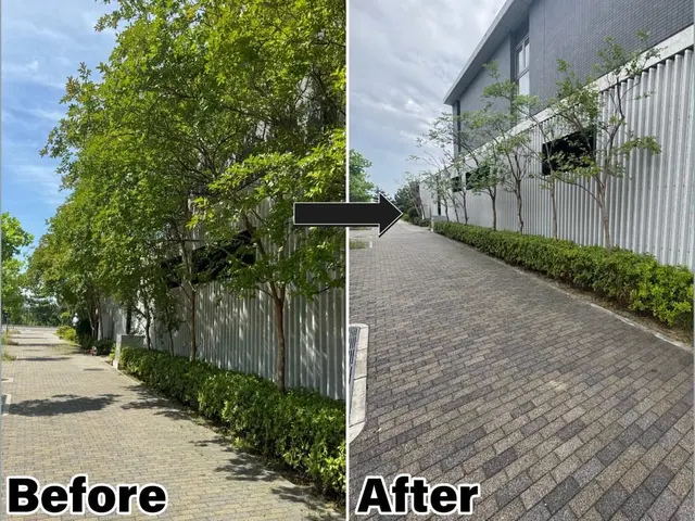 その庭大丈夫ですか？荒れた外構や伸び放題の樹木、プロが美しく整えます！見積無料！サービスの画像