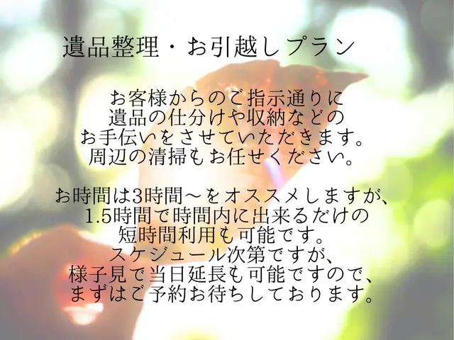 お掃除と片付けメイン｜水回り＋生活動線をリセット！遺品整理やお掃除レクチャーも可サービスの画像
