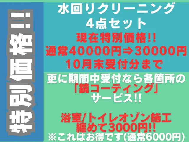 【自然由来の洗剤】★特別価格★40000円⇒30000円♫損害保険☆大手経験◉サービスの画像