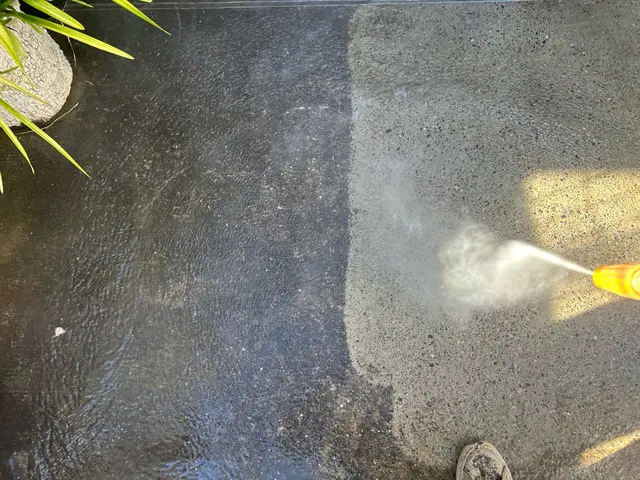 土間の汚れ落としおまかせ下さい！ガソリン式の高圧洗浄機で綺麗に落とします！サービスの画像