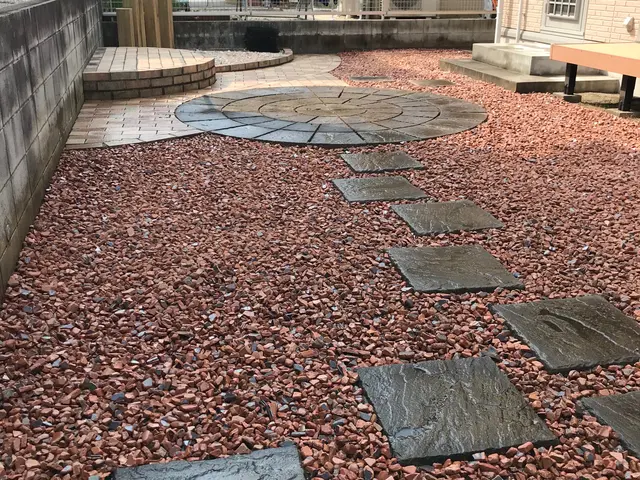 除草 整地 防草シートの施工を含めた 砂利敷きまでの作業を行なっております。サービスの画像