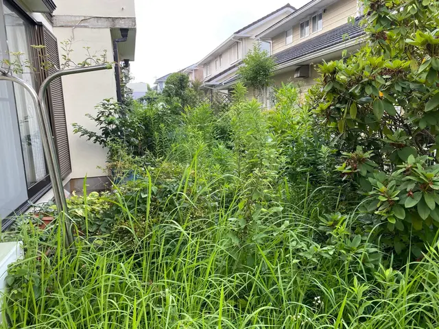 丁寧な作業で、お庭を整えます。サービスの画像