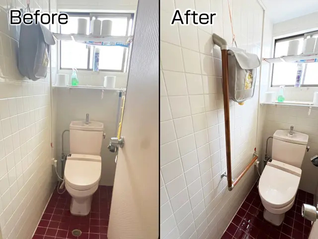 玄関やトイレなど、手すりの取り付け工事承ります。サービスの画像