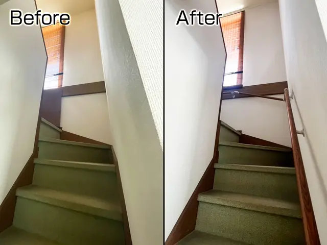 玄関やトイレなど、手すりの取り付け工事承ります。サービスの画像