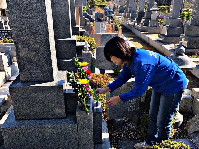 ＜神戸市発＞お花屋さんのお墓参り代行です。お花のご要望もお伺い致します。サービスの画像