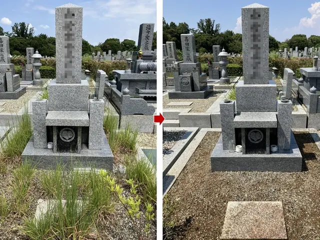 お墓参り代行サービス　親切丁寧を心掛けて作業させていただきます。花代込サービスの画像