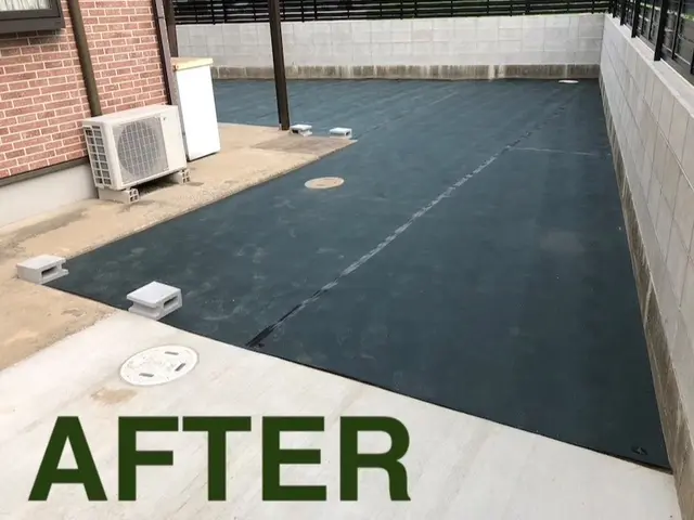 丁寧な作業で職人が元気よく伺います！防草シート施工プラスαで人工芝施工も対応可！サービスの画像