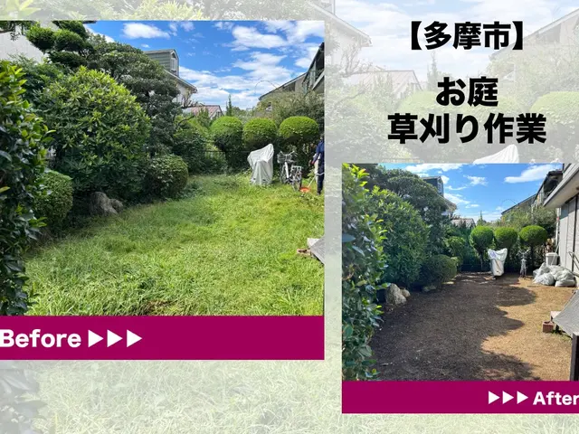有資格者が迅速丁寧な作業でお客様のお庭を綺麗に草刈りいたします！サービスの画像